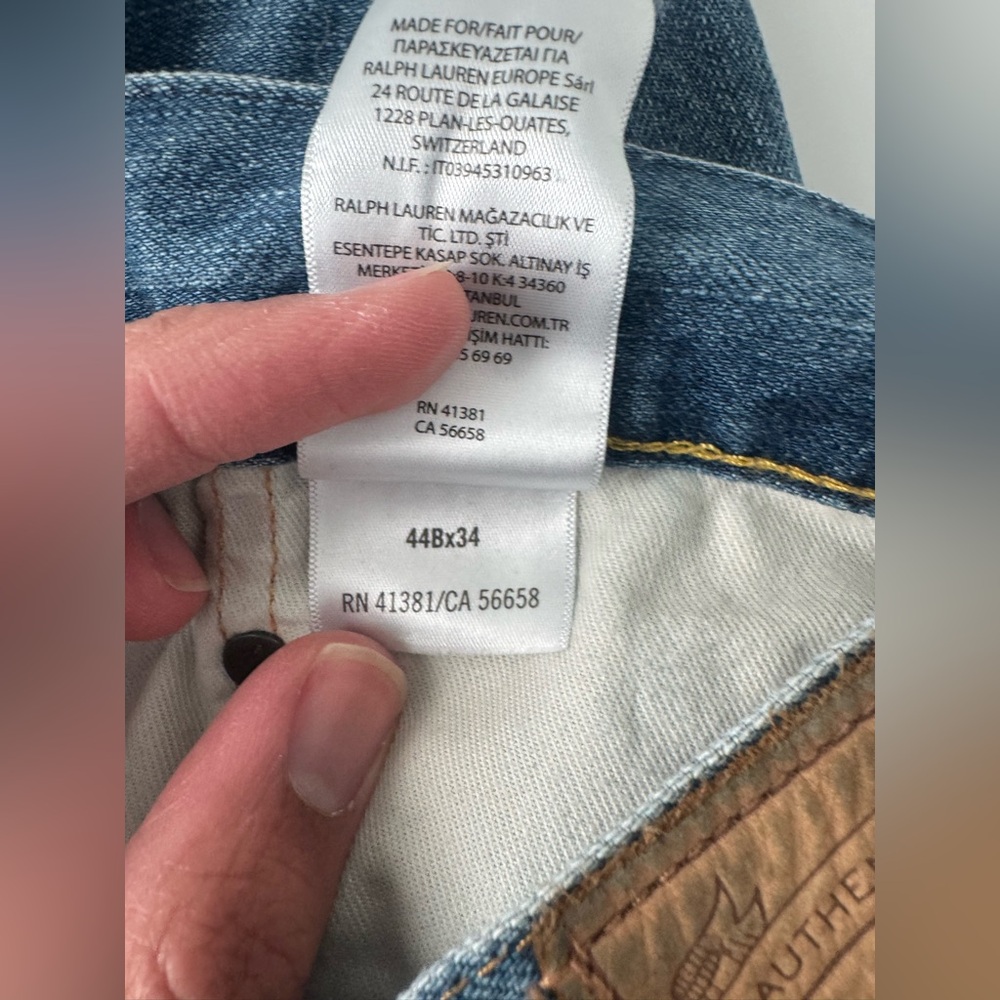 Vintage Polo Ralph Lauren Medium Wash Hamptons Relax Straight Denim Jeans 44Bx34 - Picture 14 of 16